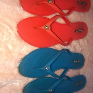 Blue or orange Henri Bendel sandals